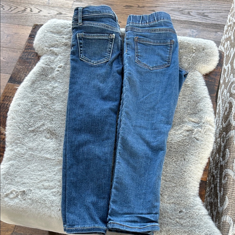2 Pair OshKosh B'gosh and Old Navy Girls Blue Jeans